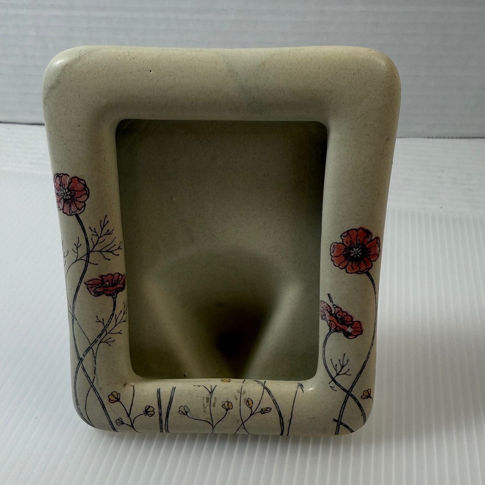 Vintage Counterpoint Floral Ceramic‎ Picture Frame Handpainted Picture Frame